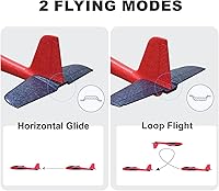 Vista 4 de HAWK'S WORK 2 planeadores de espuma, avión súper grande de 33.8 pulgadas, avión de lanzamiento de mano, juego al aire libre y conversión STEM y RC