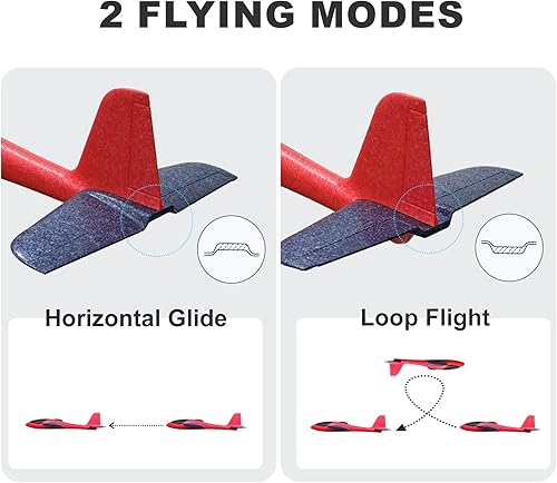 Miniatura 4 de HAWK'S WORK 2 planeadores de espuma, avión súper grande de 33.8 pulgadas, avión de lanzamiento de mano, juego al aire libre y conversión STEM y RC