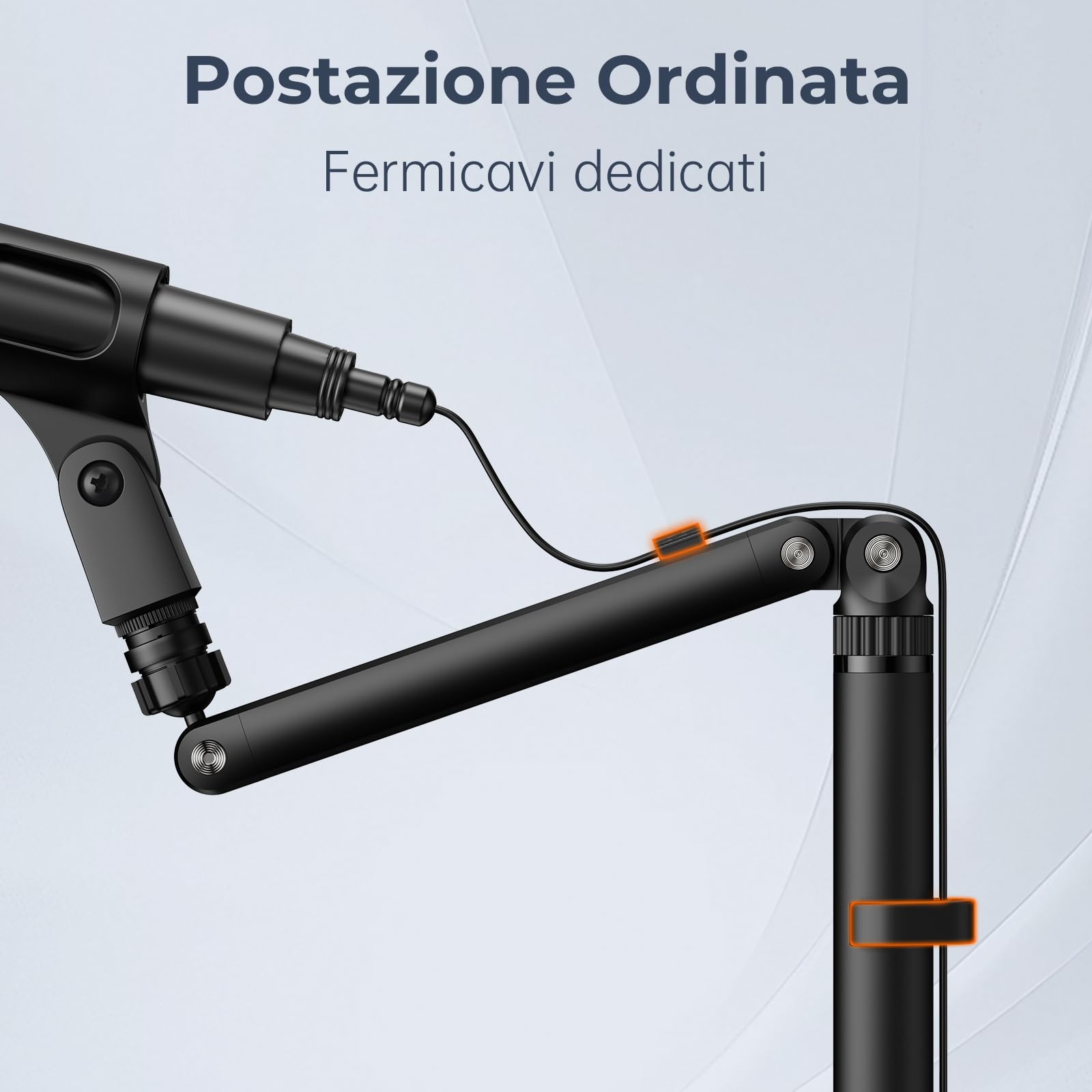 Supporto Microfono da Tavolo, Braccio Regolabile con Adattatori 1/4"-3/8"-5/8" per Blue Yeti, Fifine, HyperX, Webcam e Fotocamere - Ideale per Registrazione, Podcast e Streaming