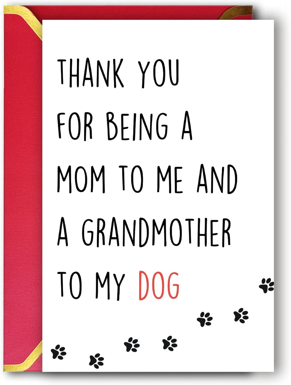 ZiwenhuHappy Dog Grandmother Card Gifts, Funny Mothers Day Gift from Dog, Pet Grandma Birthday Card Gift for Grandmother, Thank You For Being A Mum To Me And A Grandmother To My Dog