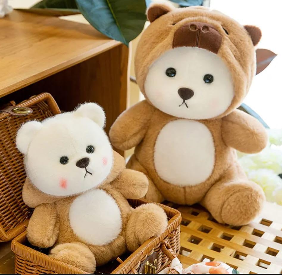 Image of Half Hooded Capybara 40cm Plush Soft Toy | Adorable Animal Stuffed Toy for Kids | Home Decor for Boys & Girls | Soft & Huggable Plush Toy