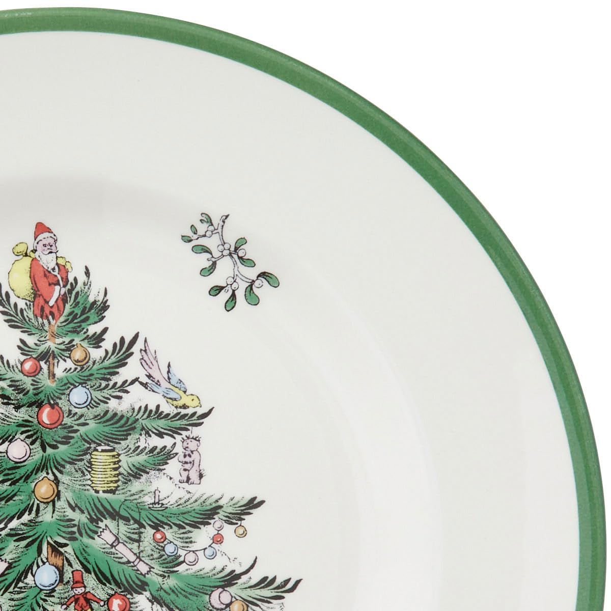 Spode Juego de 4 platos llanos de árbol de Navidad