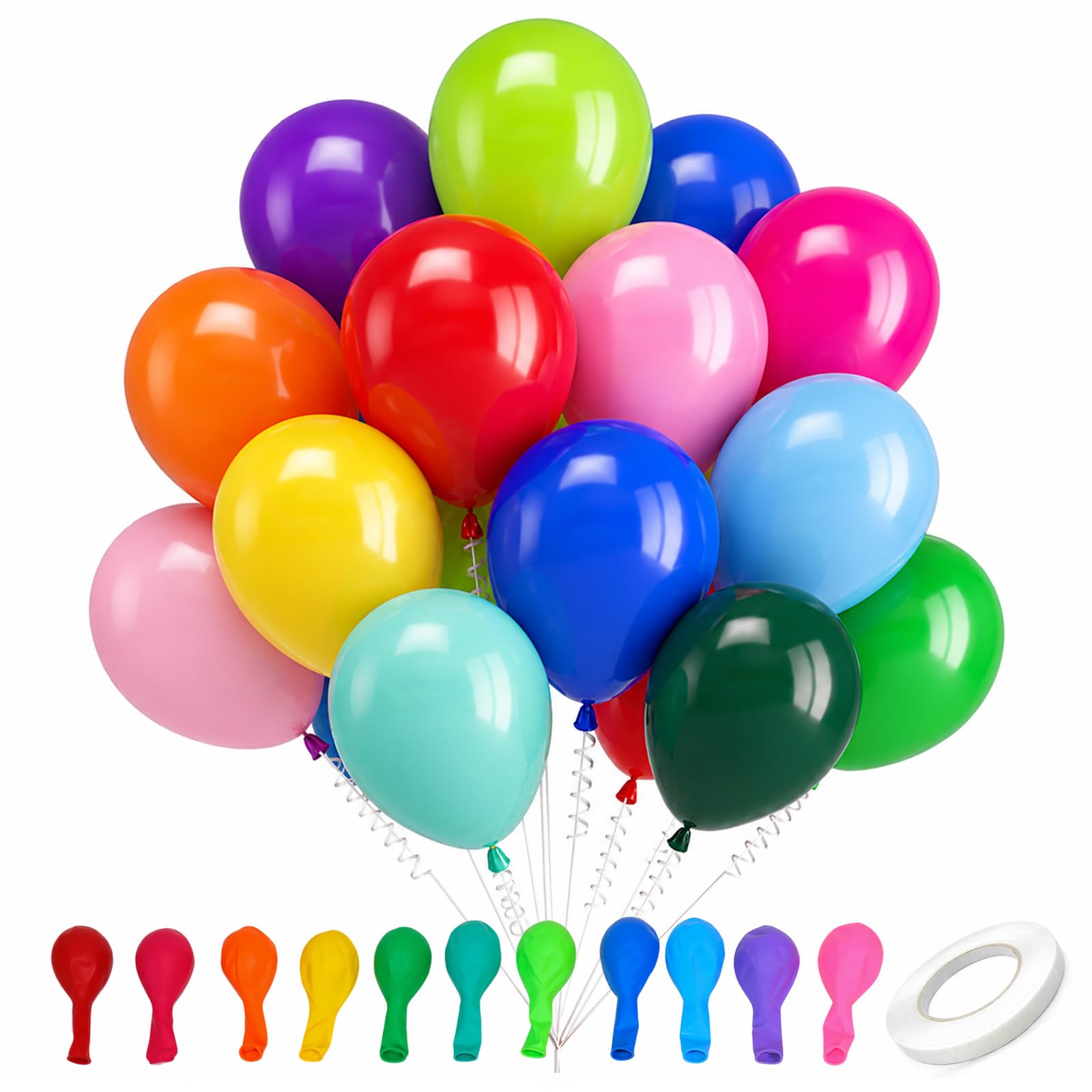 Arister Rainbow Balloons 50 Pack 12 Inch Multicolour Latex – Assorted Bright Party Balloons for Kids Birthday Decorations, Baby Shower, Wedding, Gender Reveal, Graduation & Event Decorations