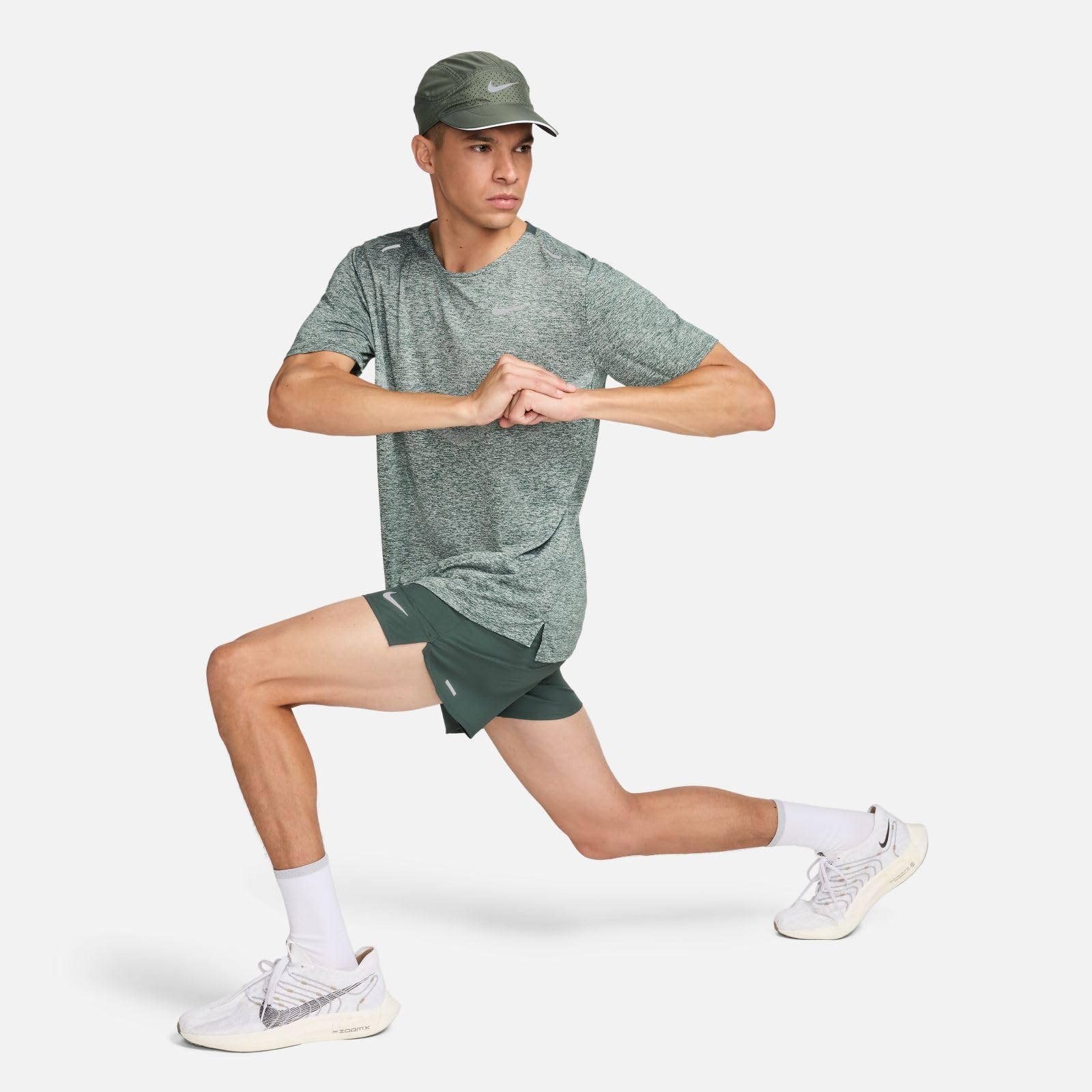 Nike Męskie Df Rise 365 Ss Koszula Vintage Green/Htr/Reflective S XXL