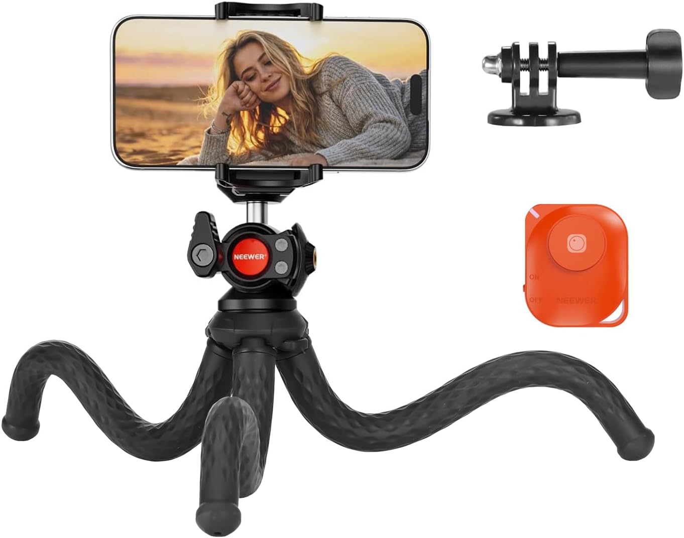 – NEEWER TP34 Camera Tripod w Remote, Mini Flexible Vlog Phone Tripod Stand
