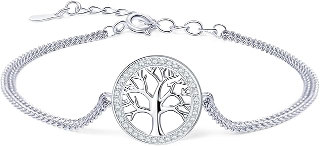 Tusuzik Elegant Mini Stars Beaded Charm Bracelet 925 Sterling Silver Box Chain Layered Bracelet,Adjustable Friendship Link Bracelet Jewelry for Women