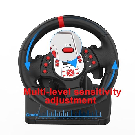 DOYO Gaming Steering Wheel with Pedal for PS4/PC/PS3/Switch/Android