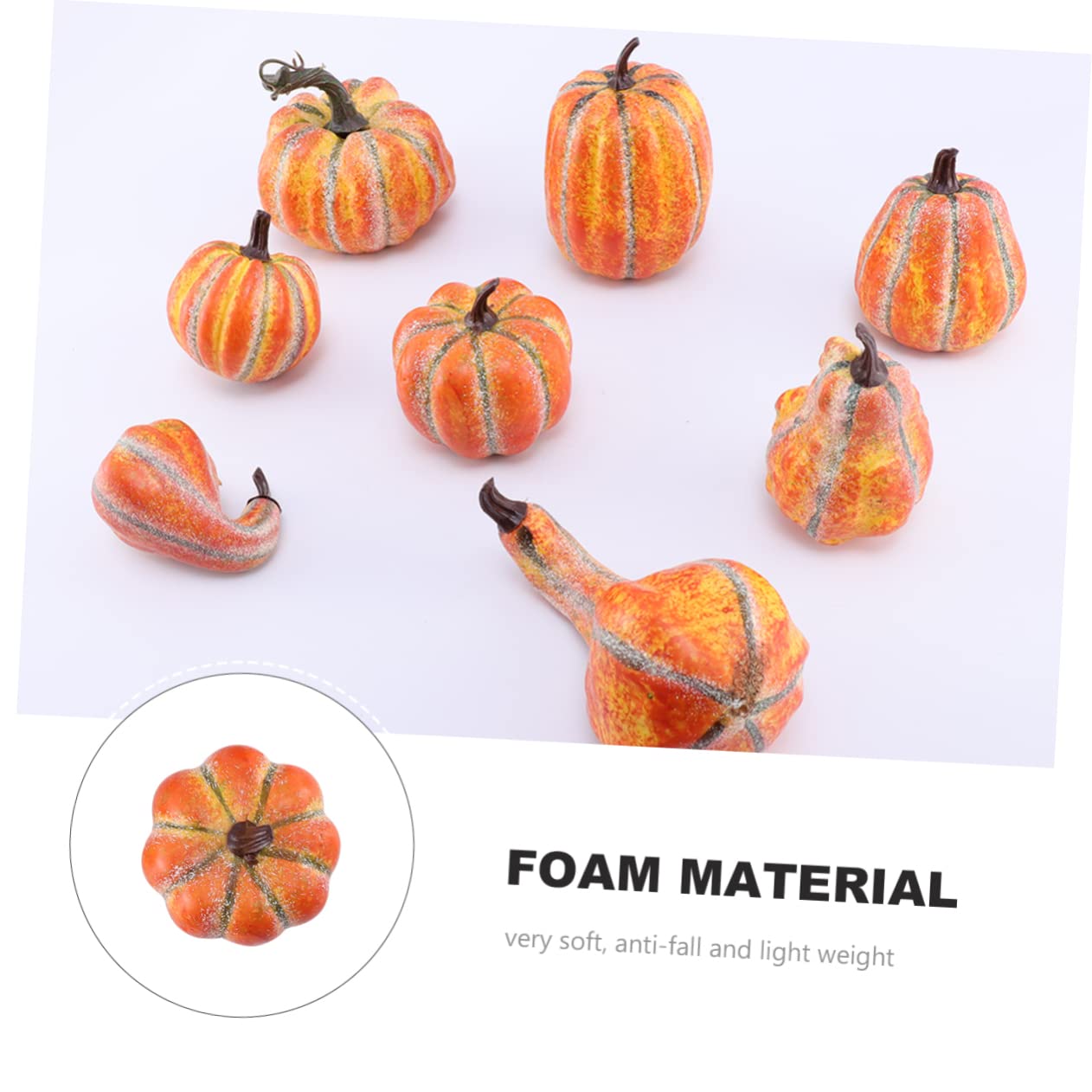 Cabilock 24piezas Calabazas Artificiales De Halloween para Decoración y Fotografía De Calabazas De Simulación Color Amarillo para Fiestas y Celebraciones