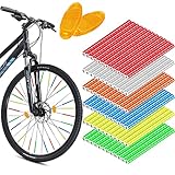 Woyejo Speichenreflektoren Fahrrad, 74 Stück Fahrradspeichen 360°Sichtbarkeit Speichen Reflektor Warnstreifen Wasserdicht Einfache Montage, für Alle Gängigen Speichenräder