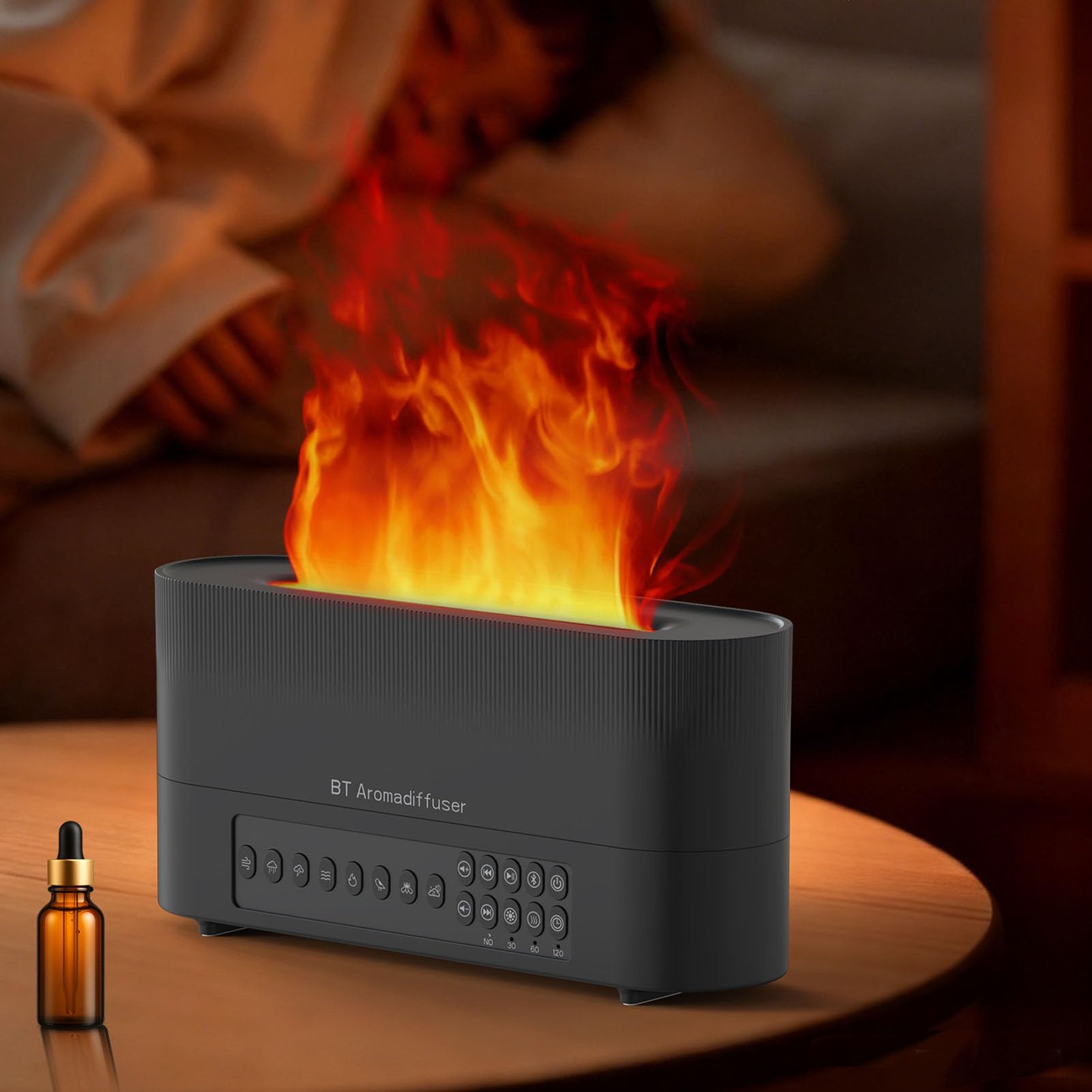 Umidificatore con Diffusore di Olio con Altoparlante, 260 Ml | Rumore bianco e luce notturna, timer intelligente, spegnimento automatico, nebbia fredda silenziosa, alimentazione USB