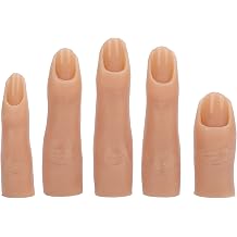 Nail Practice Finger Model 5 Pcs Silicone Nail Training Finger High Elasticity Bendable Joint Thickened Nail Practice Finger Model for Nail Salon 02