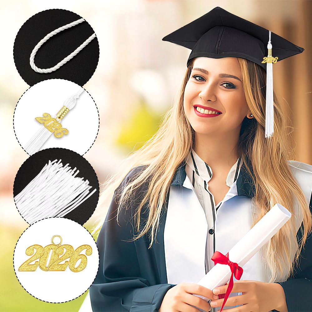 Graduation Cap Chsrms Snapklik.com : 2 Pcs 2026 Graduation Tassels, White Tassel Charm, 2026 ...