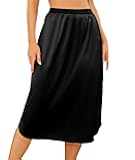 Women's Satin Half Slip Under Slip Long Underskirt Half Slips for Under Dresses Slip Side Slit Size S-XXL