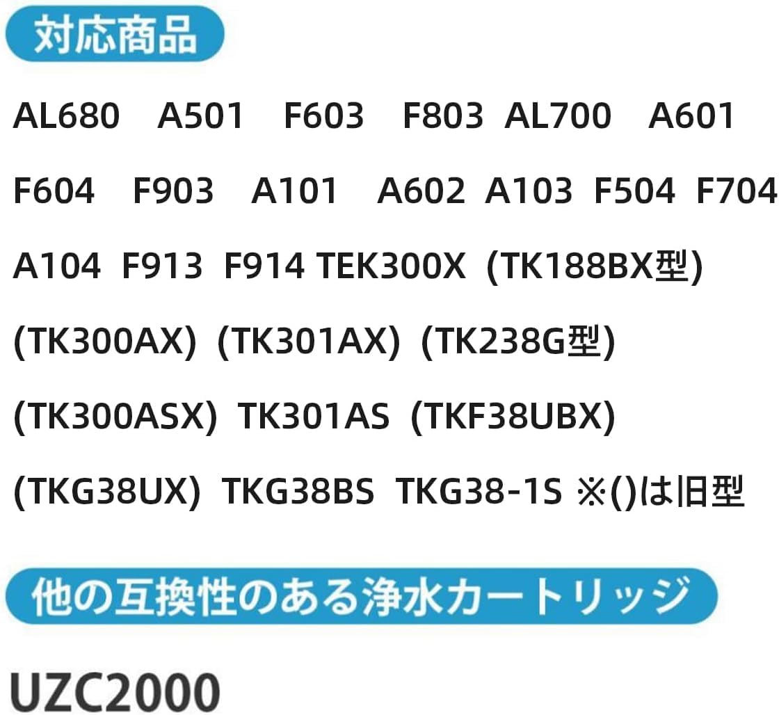 Amazon | UZC2000 交換用浄水カートリッジ ビルトイン型浄水器