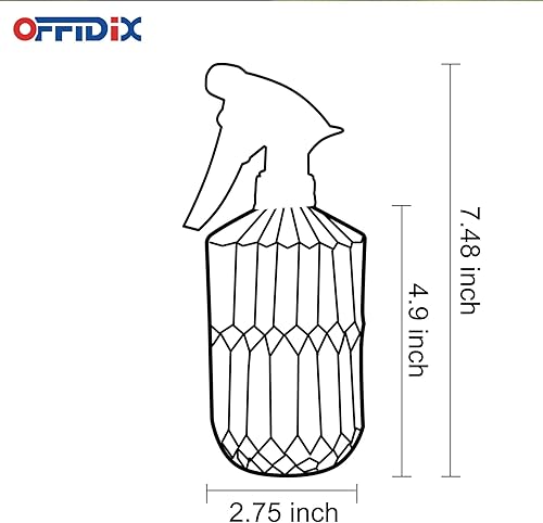 Miniatura 2 de OFFIDIX Botella de spray de cristal, rociador de niebla fina para plantas, regadera de presión manual, botella de spray de cristal con boquilla