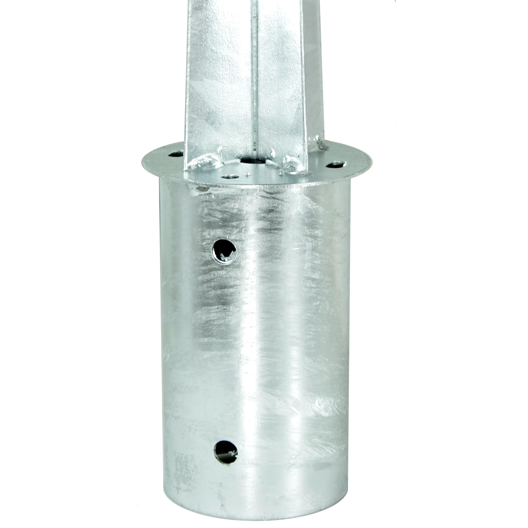 Pfostenträger 12er Set Ø80x750mm Einschlaghülse feuerverzinkt | Stahl silber Bodenhülse, Pfostenanker zum Einschlagen, für Zaunpfosten Pergola Pavillon und Gartenbau, feuerverzinkt