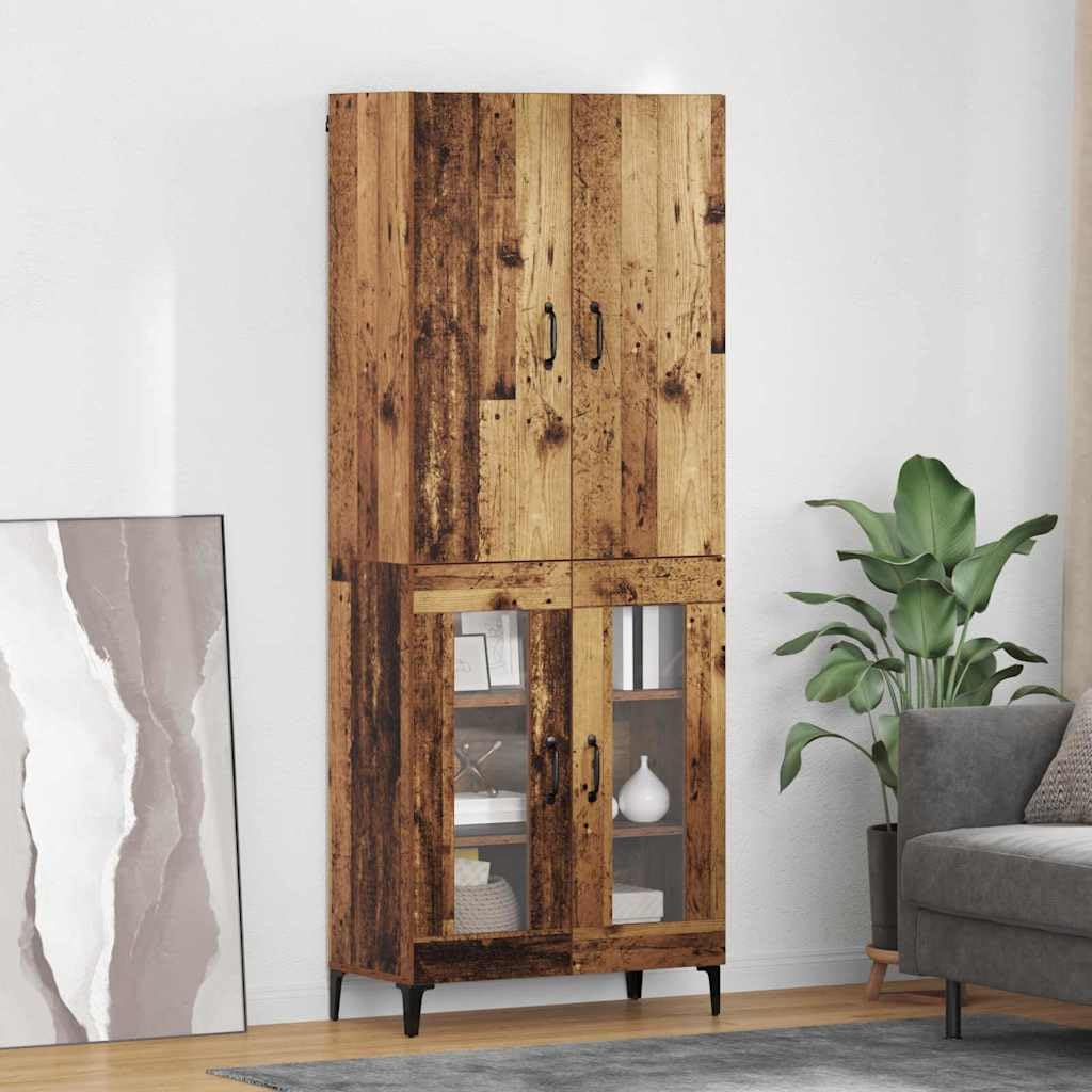 Mueble de pared de madera recuperada maciza y diseño moderno para comedor exclusivo