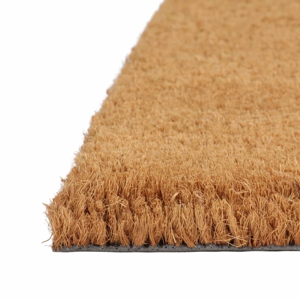 Felpudo semicircular natural de 40 x 60 cm, fibra de coco con parte inferior de PVC antideslizante, para interior y exterior, entrada, pasillo, terraza, jardín, protege contra la suciedad y