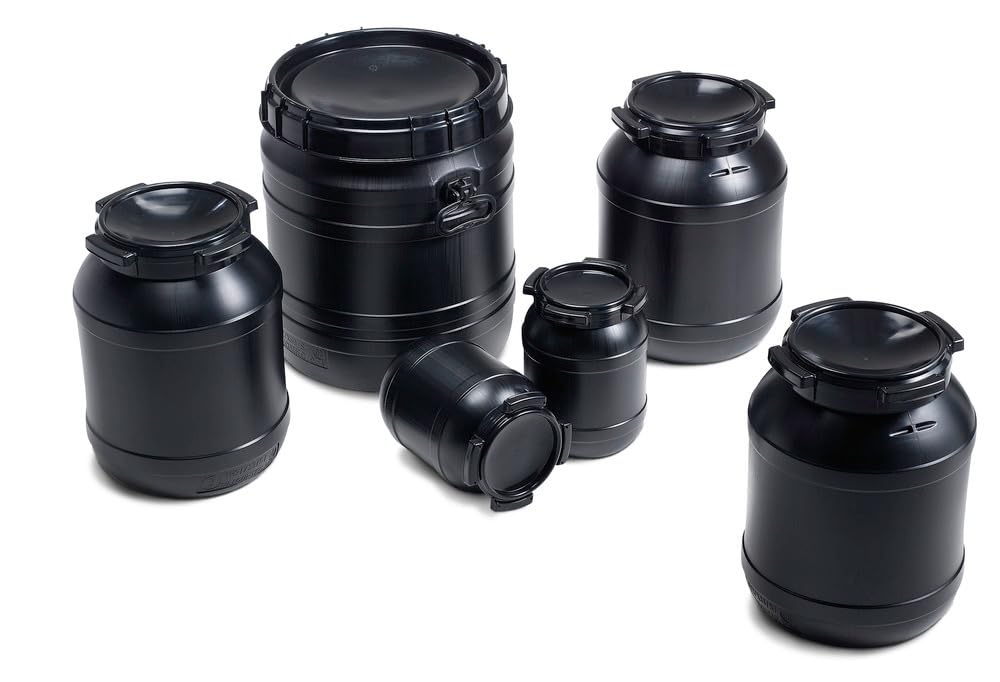 DENIOS Weithalsfass WH 15, mit UV-Schutz, 15 l, schwarz, mit UN-Zulassung
