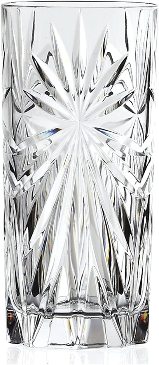 Rcr Transparent 26277020006 Oasis Crystal Hi-Ball Cocktail Tumblers Glasses, 360Ml, Set Of 6, Dishwasher Safe, Perfect For Birthdays, New Homeowners, Ideal For Long Cocktails, Mocktails, Gin & Tonic