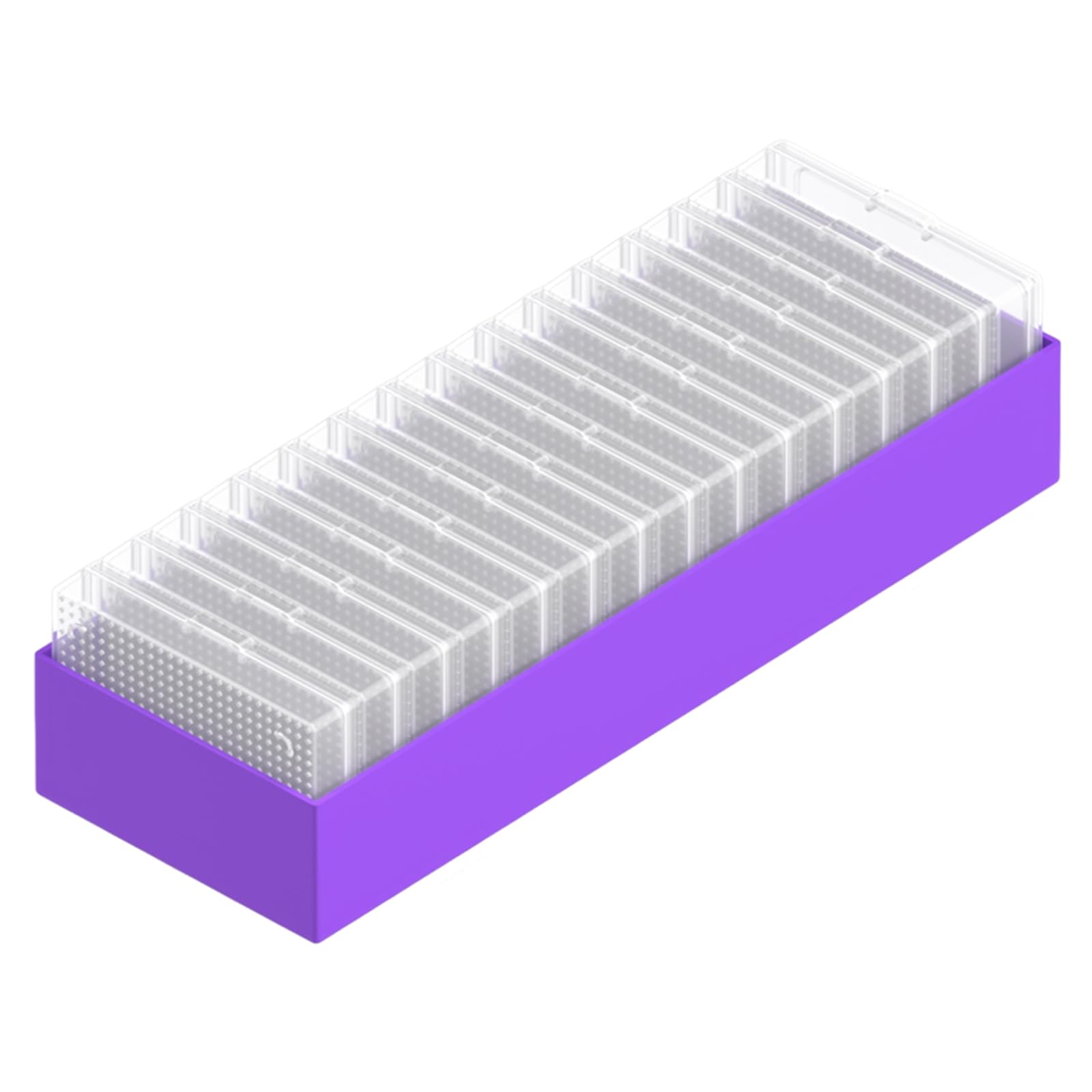 Portable Craft Storage Container with 15pcs Small Container Case Plastic Storage Containers for Art DIY Jewelry Fishing Tackle Crafts Storing (Purple)