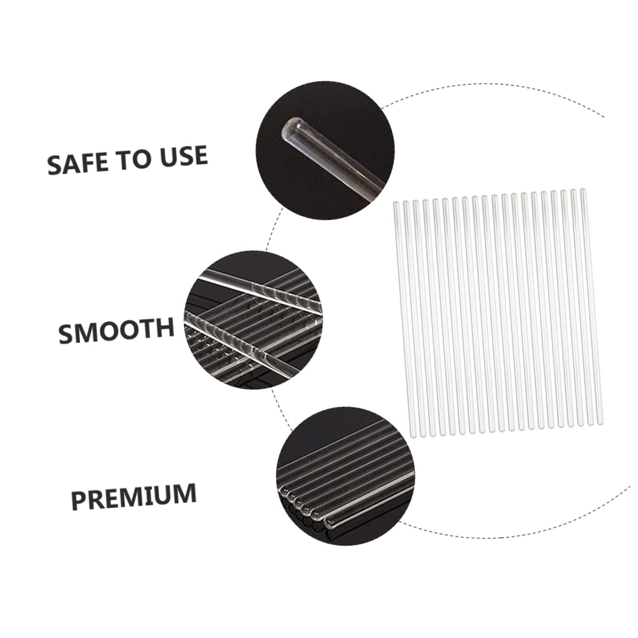 20Pcs Glass Stirring Rod Glass stir Rod Glass Stirrer Glass Stick Glass Mixing Rod Stirring Sticks Glass Stirring Stick Coffee stir Rod Cocktail High Borosilicate Glass re-usable