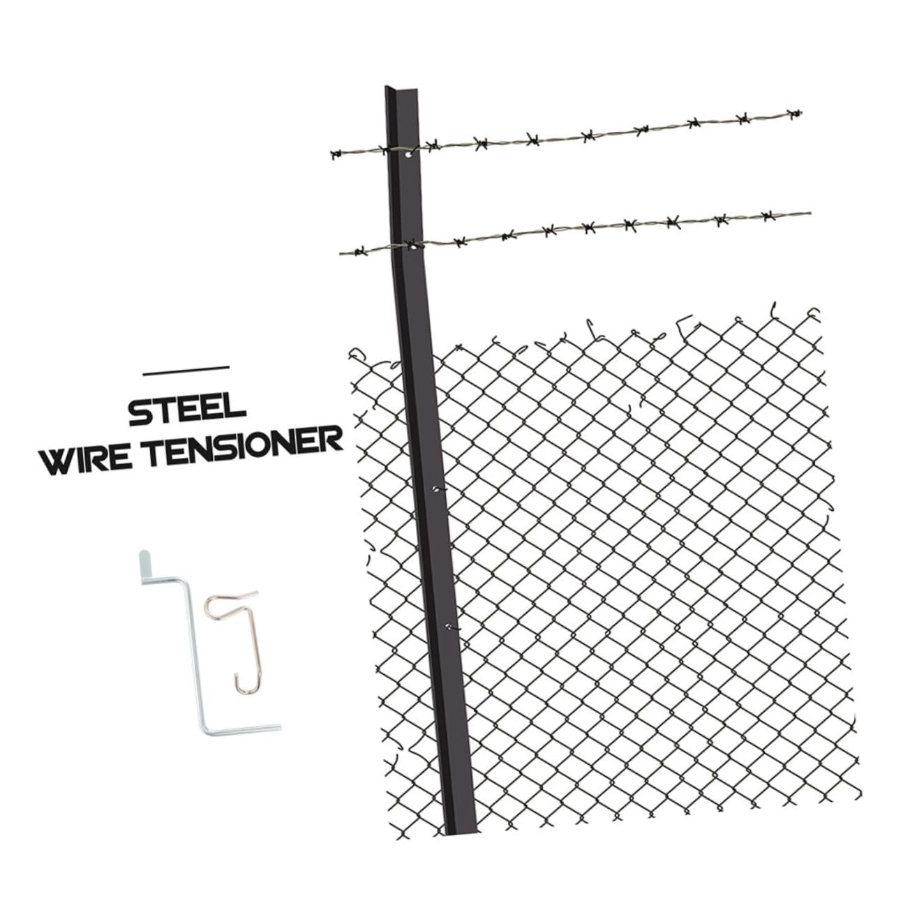 1set Electric Fence Twine Tightener Fence Wire Tensioning Tool Metal Wire Tensioner