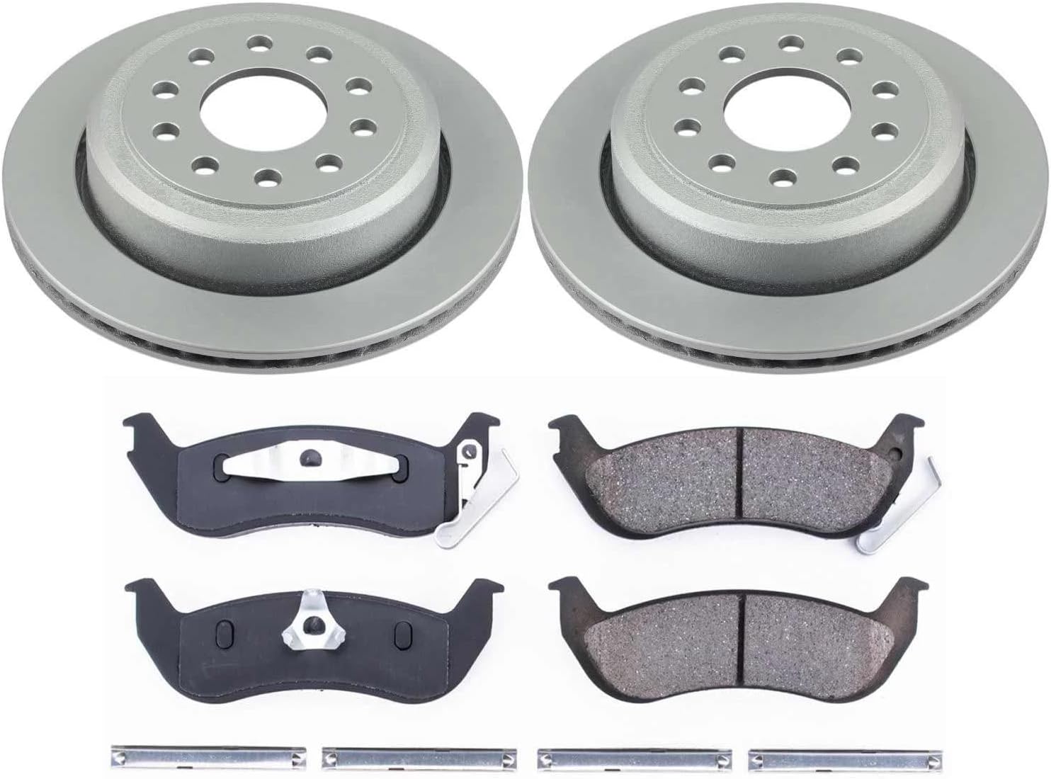 Power Stop CRK5293 Coated Brake Rotor & Ceramic Brake Pads- rear For Lincoln Town Car 2003-2011 [Model Specific]