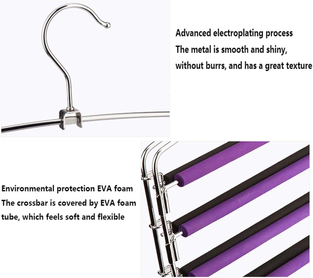 Laundry Rack, Trousers Hangers, Space-Saving Multi-Bar Metal Pants Hangers, Stable with Non-Slip Padding, Swing Bars for 4 Jeans Each, Suit Pants, Scarves