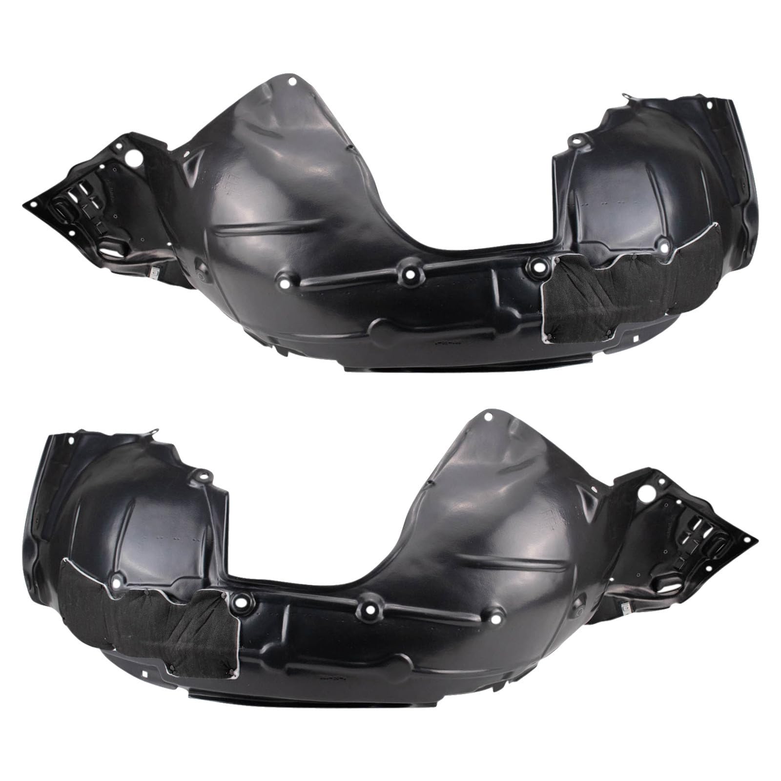TRQ Front Driver and Passenger Side Inner Fender Liner Set | For 2017-2019 Honda Civic EX EX-L Hatchback
