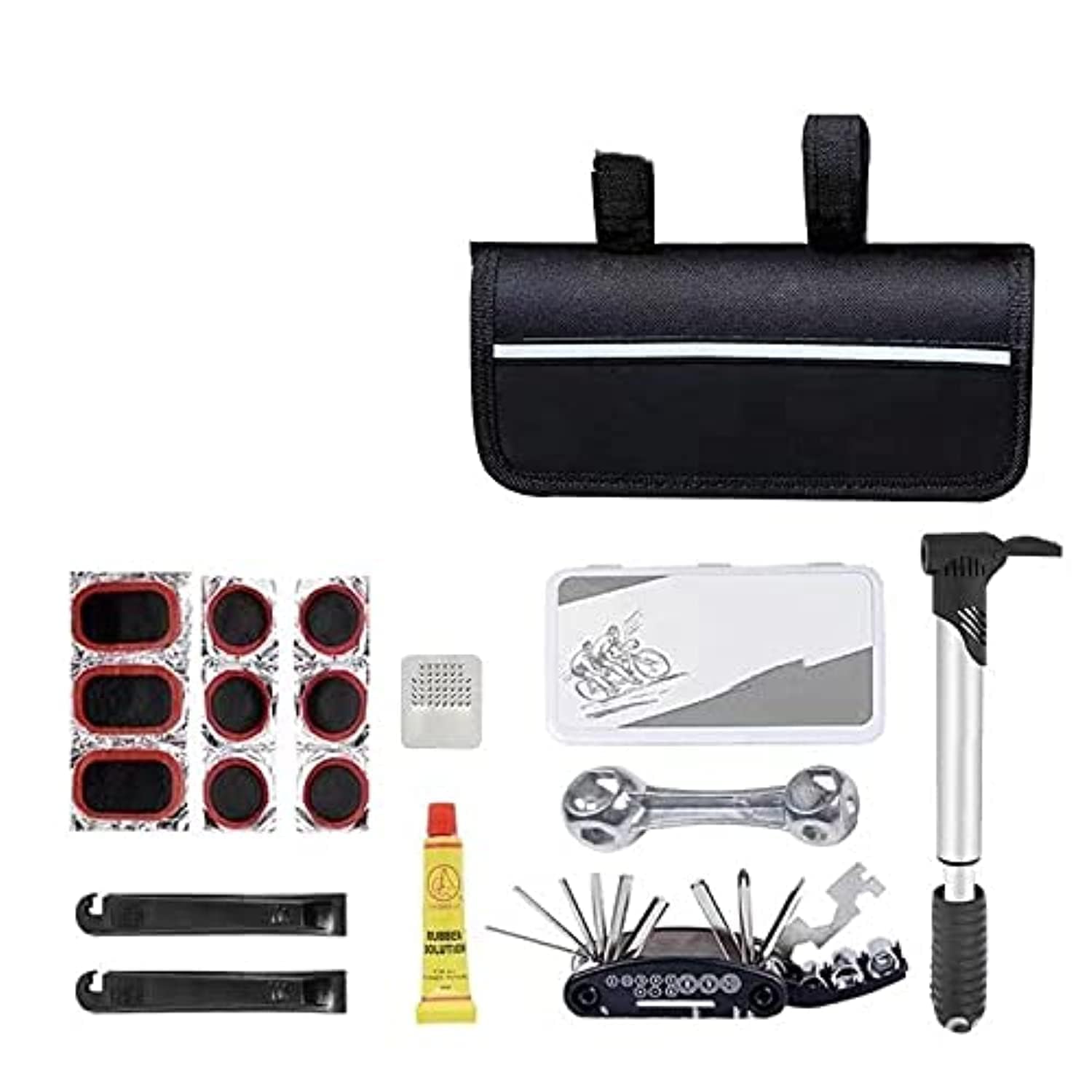 ORiTi Bike Repair Kit Bicycle Fix Tool Set Portable Multi-function Cycling Bicycle Tool Kit with Bag for Outdoor
