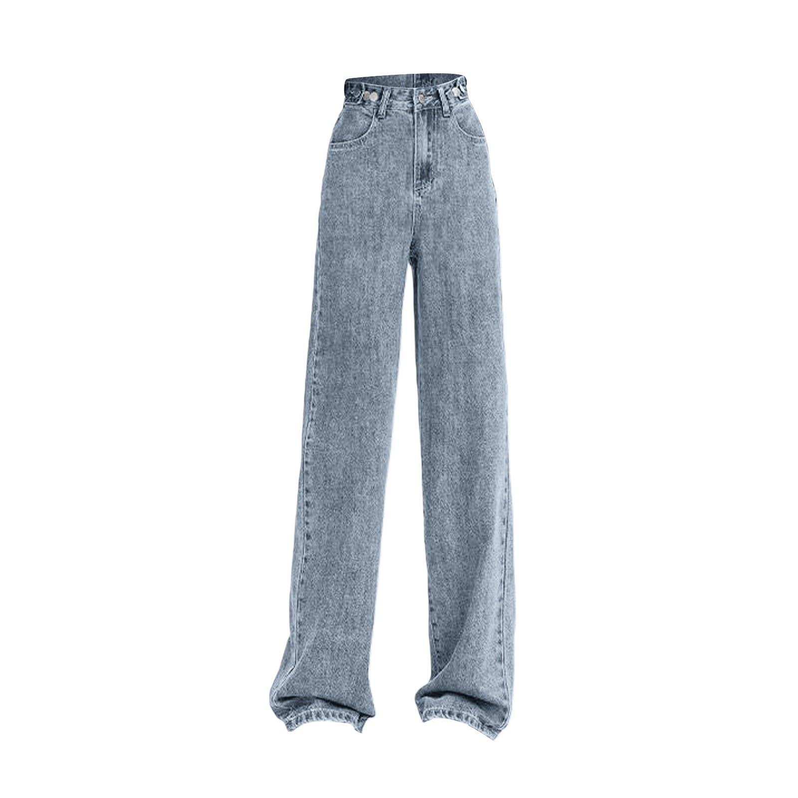 Pantalones vaqueros térmicos para mujer, forro polar, cintura alta, pantalones largos rectos, pantalones cálidos y cálidos, tallas grandes, para otoño e invierno, pantalones de chándal anchos y