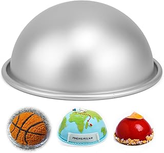 6 Inch Dome Cake Pan, DIY 3D Half Football Soccer Shaped Hemisphere Cake...