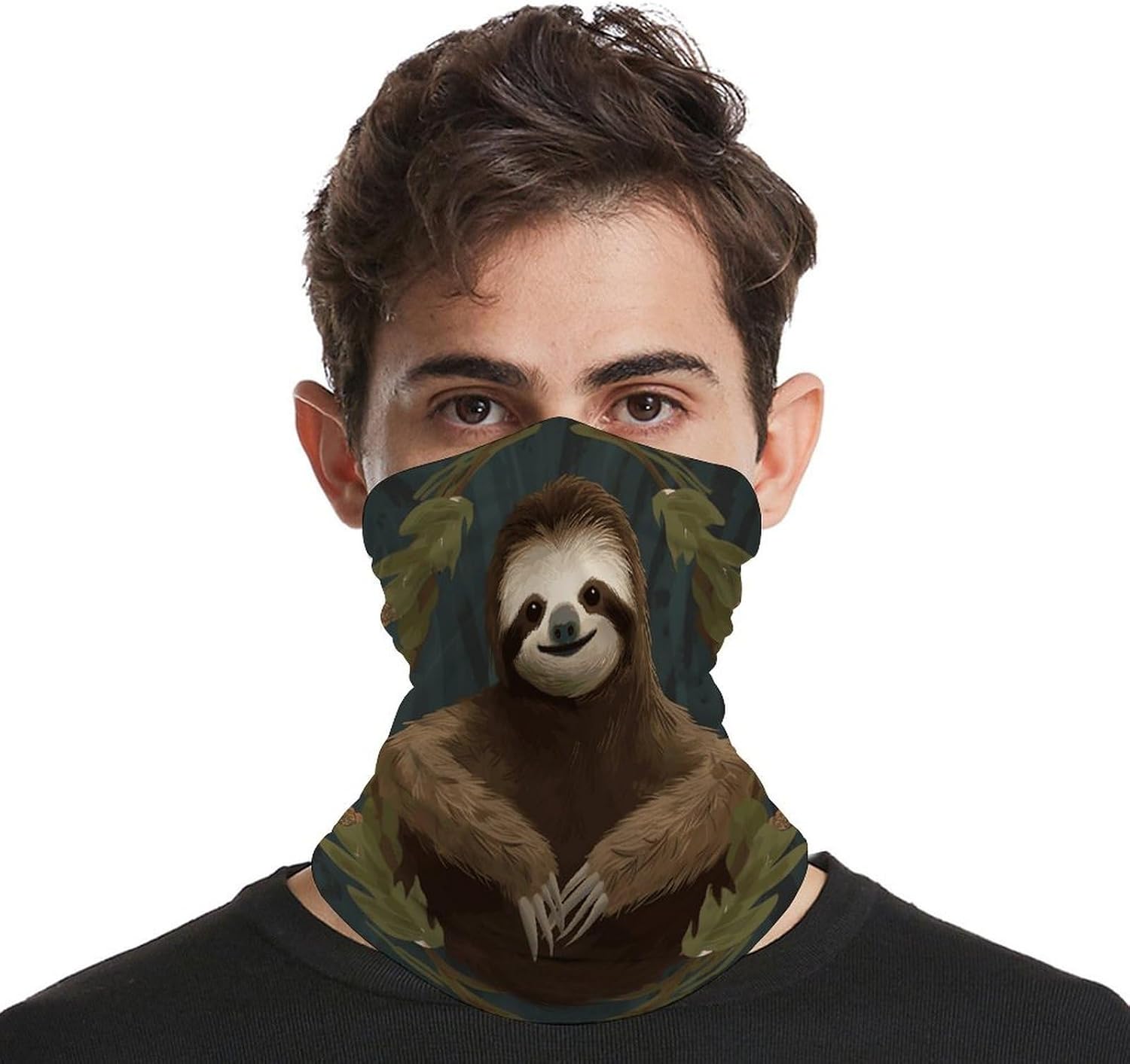 Sloth Bandana Soft Neck Breathable Headband Uv Protection Neck Gaiter Reversible Scarf Gaiter Double-Sided Head Scarf Multipurpose Headwear For Outdoor Running Hiking
