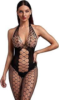 TieSen セクシーなランジェリーオープンクロッチストレッチメッシュ女性テディボディスーツエロボディストッキングポルノ下着衣装