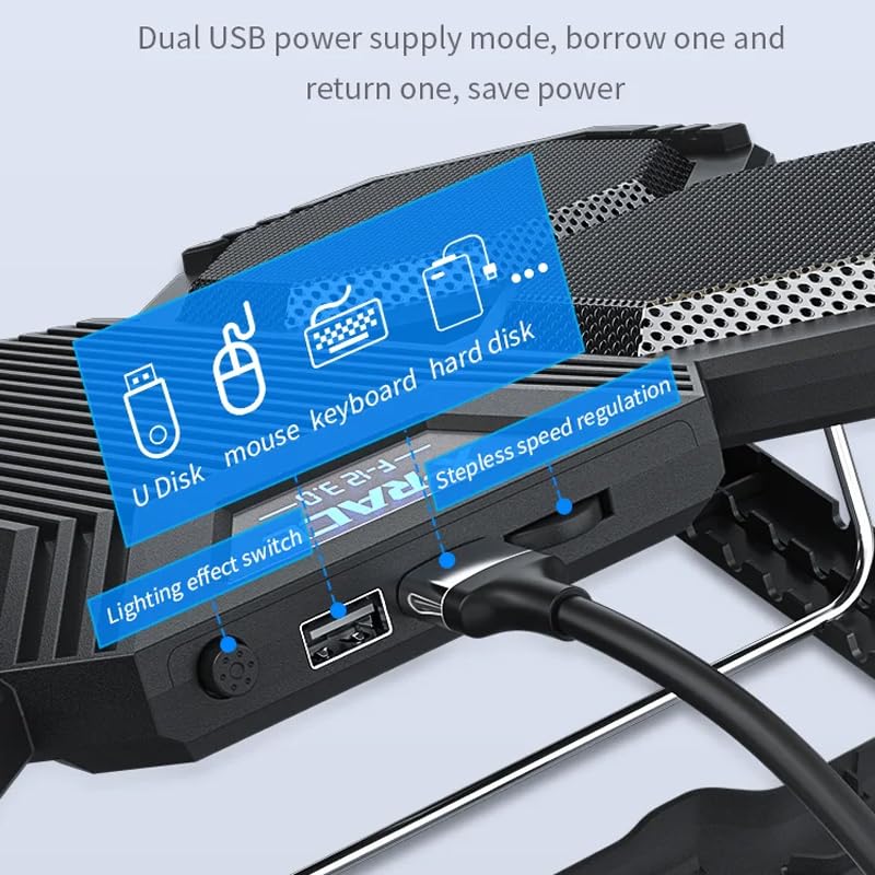 Base Cooler para Laptop RGB con 6 Ventiladores Silenciosos miniatura 6