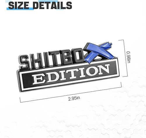 Miniatura 2 de Blilo Shitbox Edition Emblemas, calcomanía de letra 3D para automóvil, emblema exterior con adhesivo fuerte 3M, decoración de repuesto de