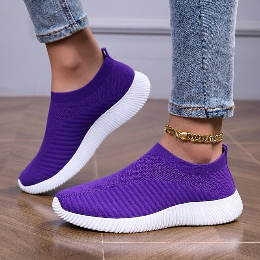 Women's Walking Tennis Shoes Lightweight Athletic Casual Gym Slip on Sneakers