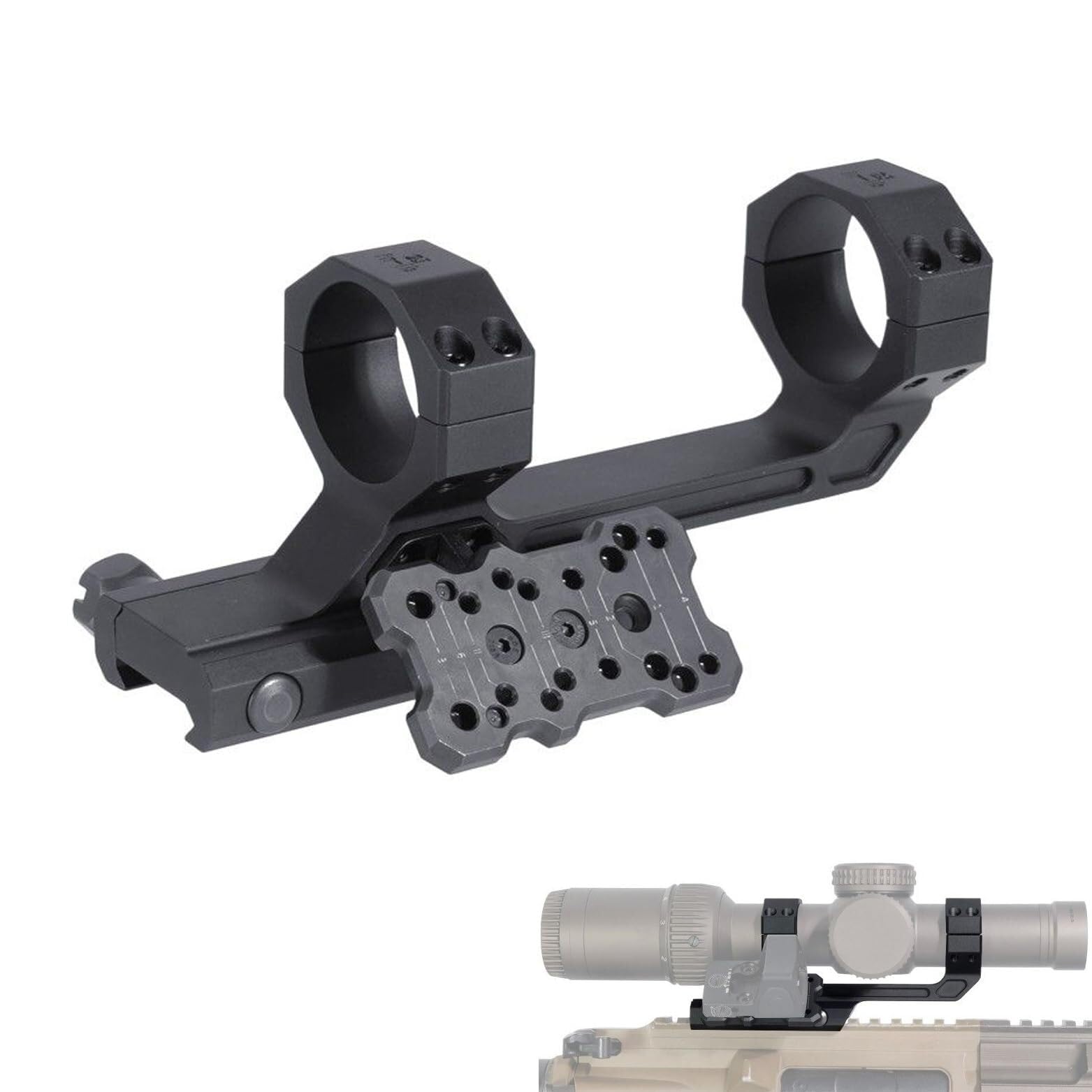 Embase décalée universelle support lunette 30mm et montage 45 degrés - 8