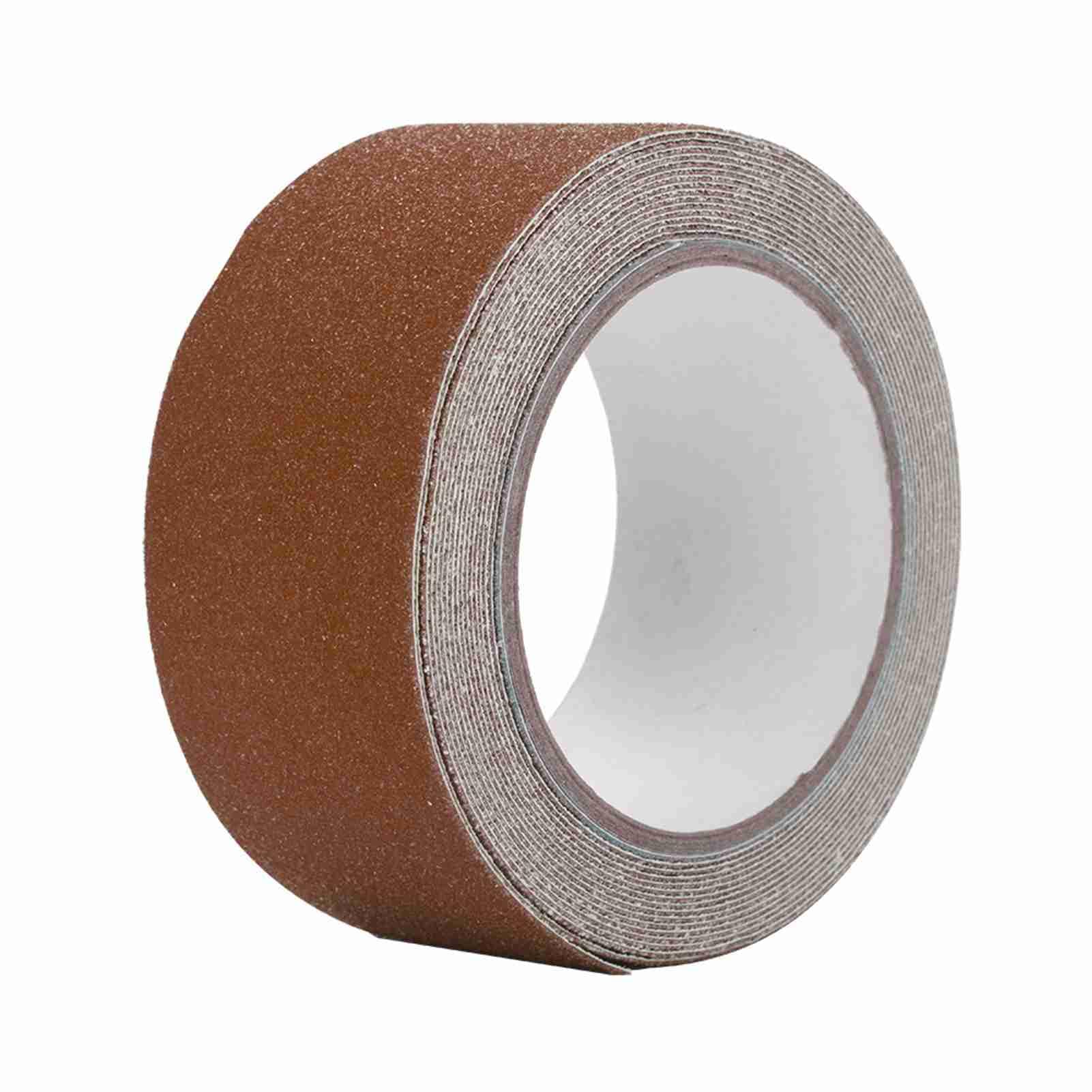 Cocoarm Cinta Antideslizante Cinta de Tracción Antideslizante de PVC 5 Cm X 5 M Peldaños de Agarre Adhesivo Colorido para Escaleras Piso Uso Interior y Exterior (Café)