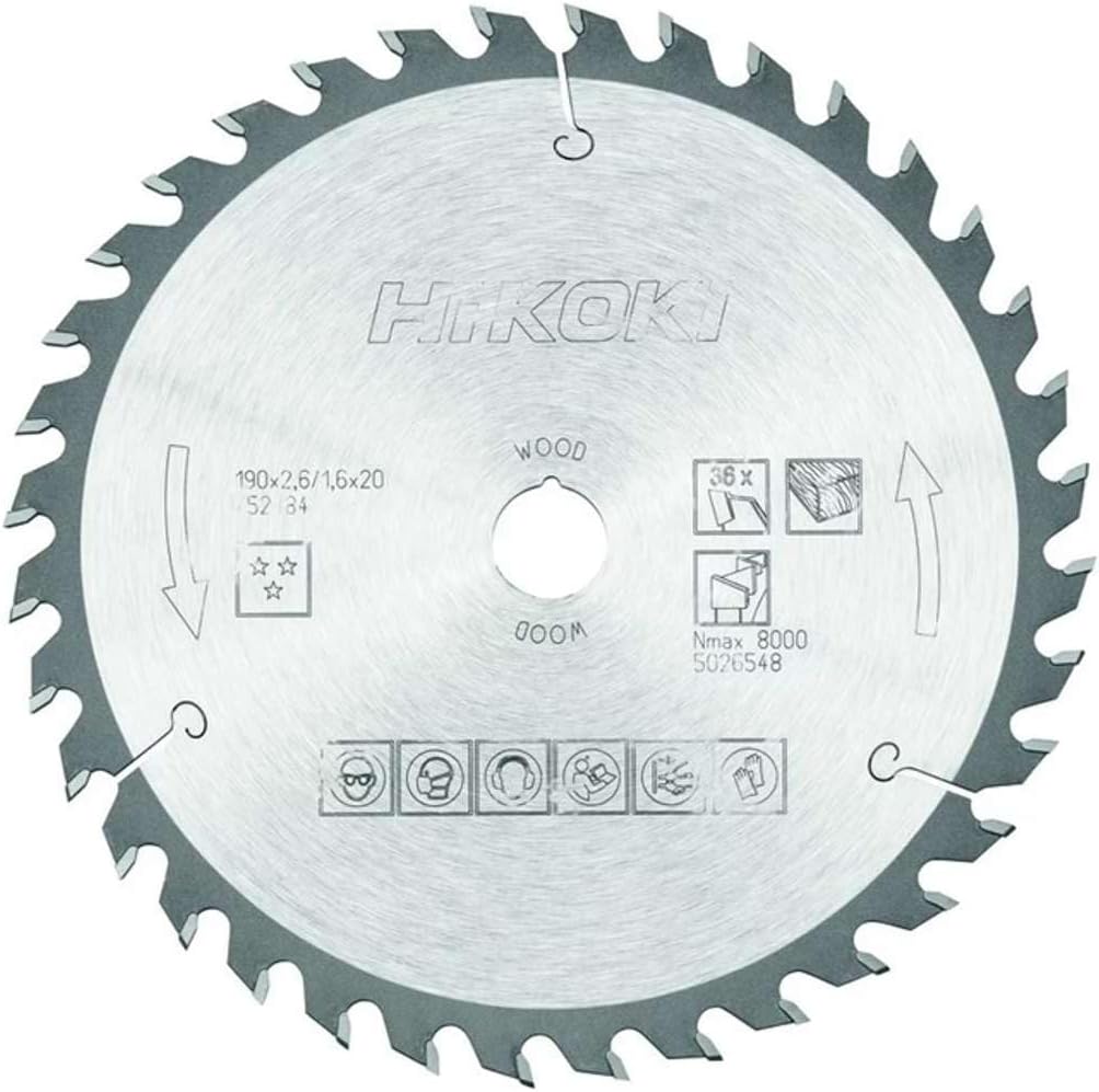 Hikoki tools 752484 – Circular Saw Disc 190 x 2.6 x 1.6 mm 36 Tooth