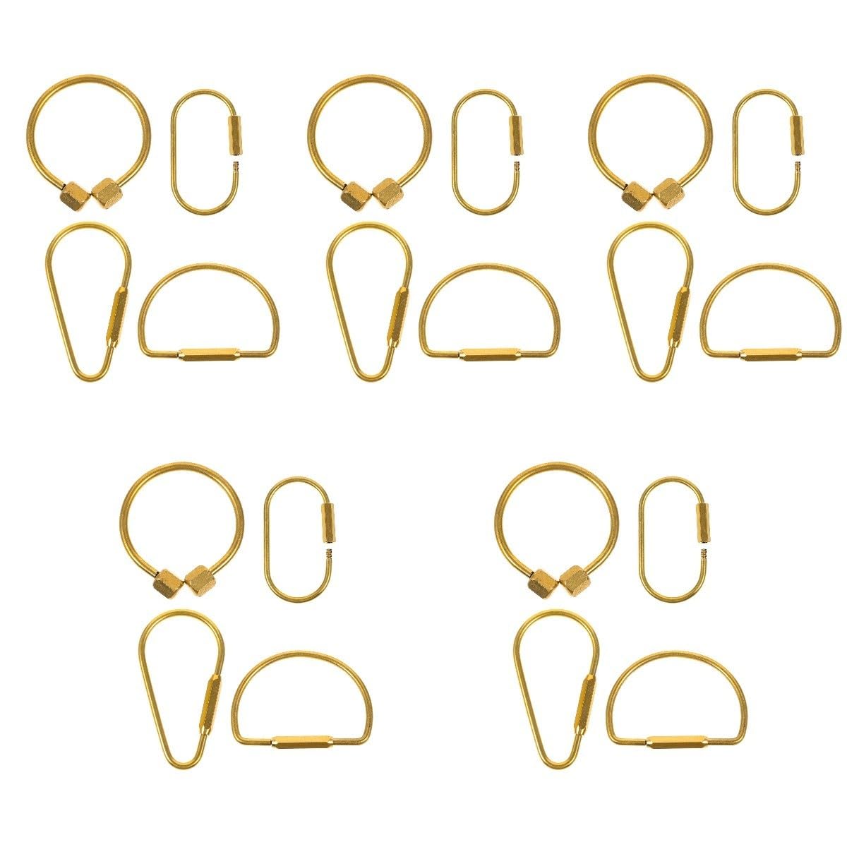 Healeved 5 Sätze Spezialschlüsselkette Farbe Abnehmbar Mini Schlüsselbund Für Schlüsselanhänger Schlüsselringe Schlüsselkettenringe Metallringe Messing Golden 4 Stück * 5