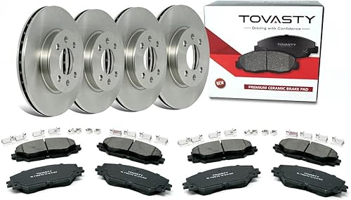 Delantero y trasero Kit de pastillas de freno y rotores TOVASTY para Chevrolet Cruze 2011-2013 y 2014-2015 GAS OE Series (notas rotores delanteros