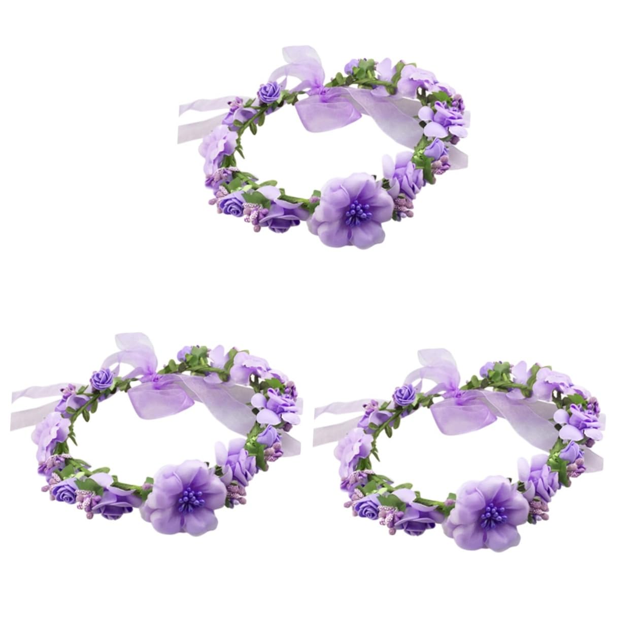 FRCOLOR 3stücke Blumenkranz Für Hochzeiten Einstellbare Blumenkrone Mit Lebendigen Farben Und Natürlichem Design Für Braut Und Brautjungfern Für Partys Und Fotoshootings