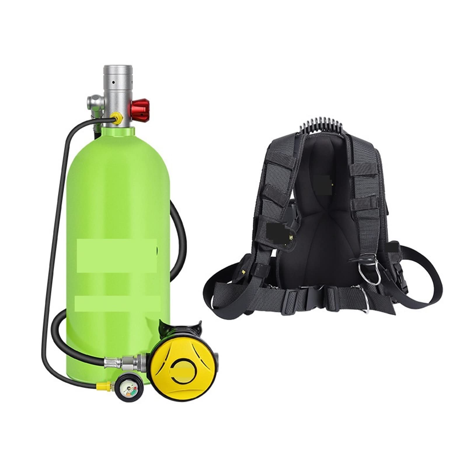 Dcdcd Green Bottle With Silver Head—A 3 Liters Diving Snorkeling Equipment Diving Respirator Fish Gill Oxygen Cylinder Spare(Green Bottle With Silver Head—A)