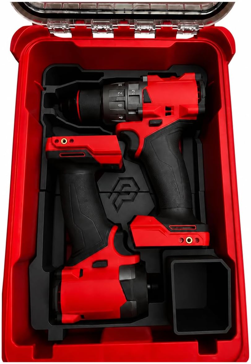 M18 Drill & Impact Driver Gen 4 Compatible Tool Insert | Fits PACKOUT Compact Organizer 48-22-8435 | PETG