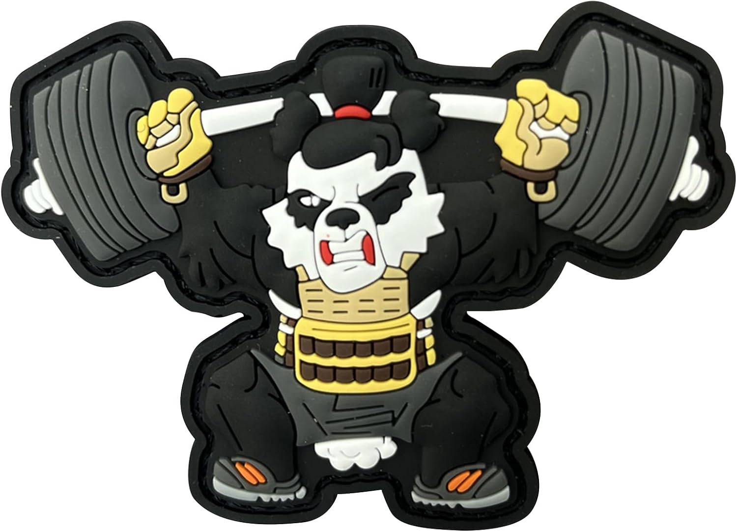 Patches for Backpacks, Barbell Fitness Panda PVC Patches Embroidered Tactical Patches, Military Style Hook and Loop Badges, DIY Morale Applique Accessories for Jacket, Backpack, Hats