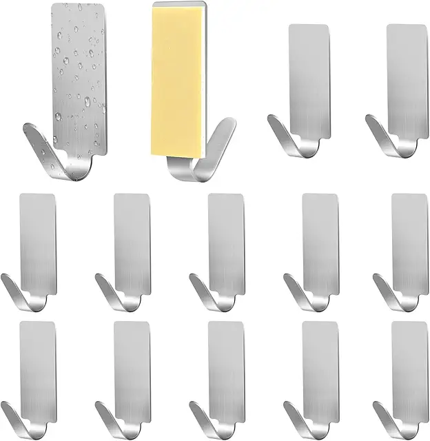 Faburo 12 Crochets Adhésifs Mural sans Perçage pour Cuisine et Salle de Bain