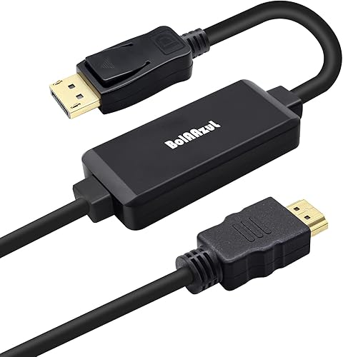 Miniatura 1 de BolAAzuL Active 4K HDMI a Displayport 12 Cable adaptador convertidor de 6 pies59ft fuente HDMI a DisplayPort Cable HDMI unidireccional 14 macho a DP