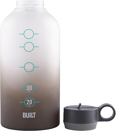 Miniatura 3 de BUILT Botella motivacional Tritan Cascade de 74 onzas con tapa de popote de boca ancha, resistente a la rotura, marcador de tiempo, a prueba de